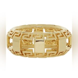 Versace Men’s Gold Tone Greek Key Statement Ring